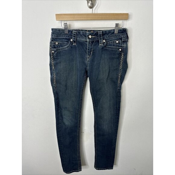 Rock Revival Kate Skinny Woman 28X30  Western Thick Stitch Flap Dark Stretch - Picture 2 of 7